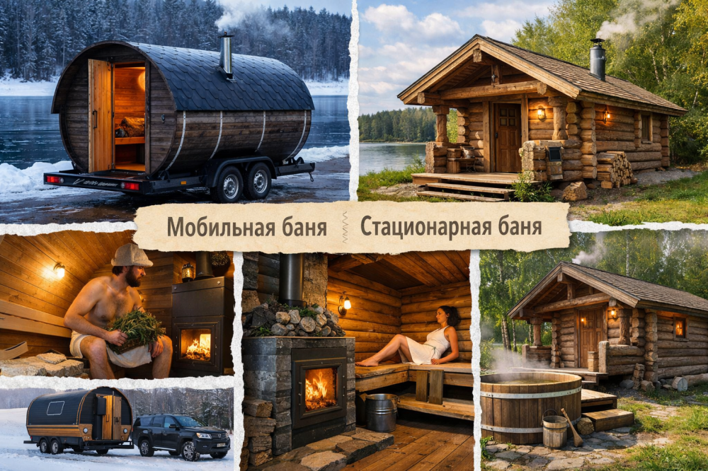 Стационарная или мобильная баня: Гид по выбору от экспертов KingWoods