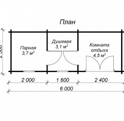 Баня "Ларго" 2300х6000 мм