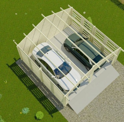 Навес для авто "АЛЕН 2" 6000х5500 мм