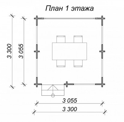 Беседка "УННА Новинка" 3300х3300 мм